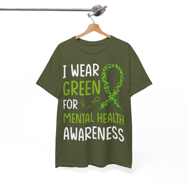 "Mental Health Awareness" Woman Crewneck T-Shirt: Focus on the Good - Unisex Heavy Cotton Tee