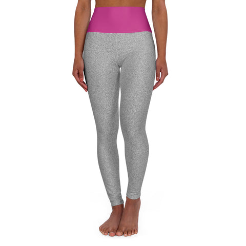 Silver/Pink High Waisted Yoga Leggings