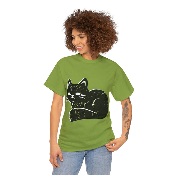 "Black Cat" Plus Size Women Heavy Cotton Tee T-Shirt