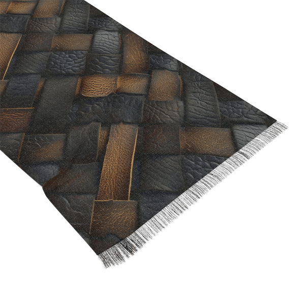 Plate Faux Leather Print Light Woman Scarf