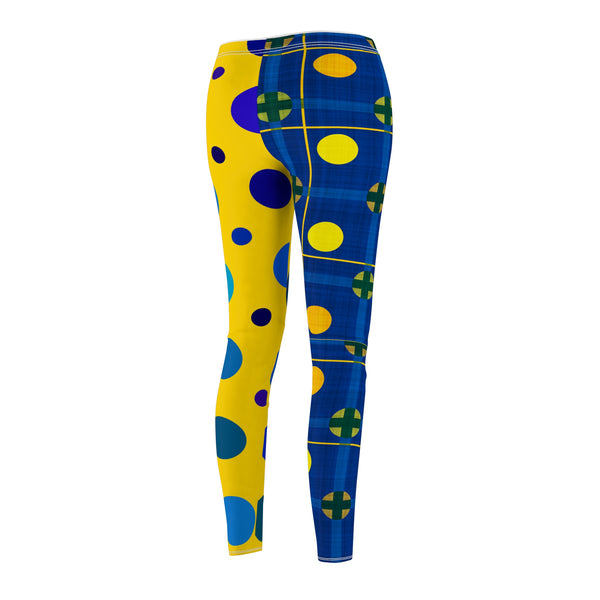Blue & Yellow Women's Cut & Sew Casual Leggings