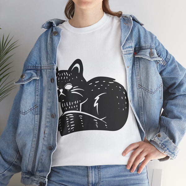 "Black Cat" Plus Size Women Heavy Cotton Tee T-Shirt