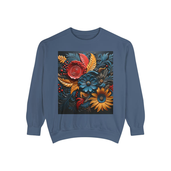 Flowers Woman Garment-Dyed Sweatshirt