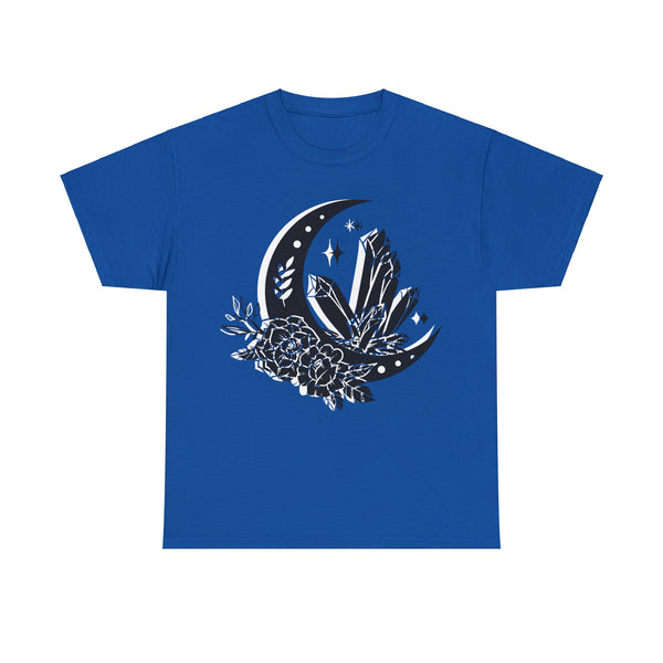 "Crystal, Flowers & Moon" Plus Size Women Heavy Cotton Tee T-shirt