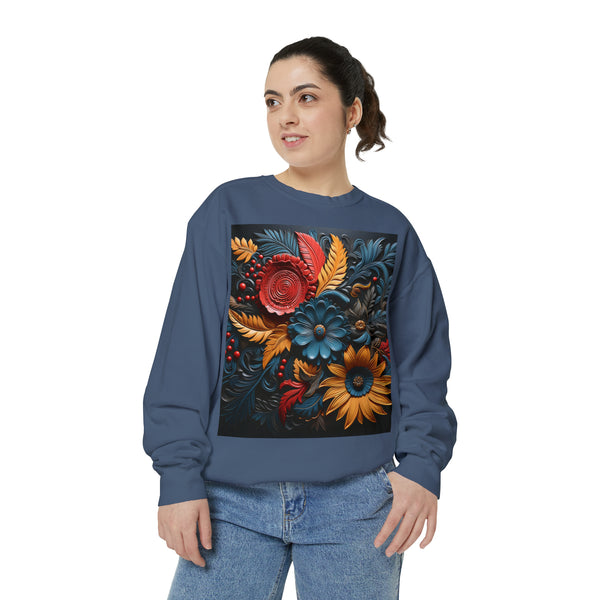 Flowers Woman Garment-Dyed Sweatshirt