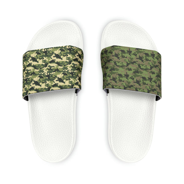 Green Camo Women's PU Slide Sandals Shoes
