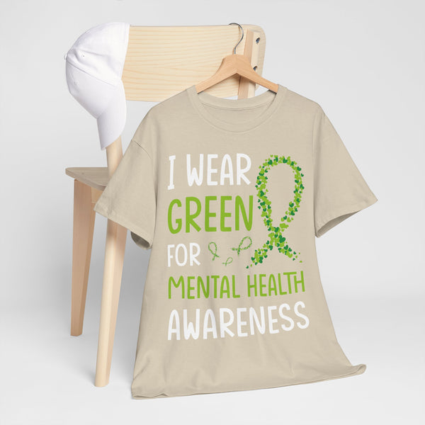 "Mental Health Awareness" Woman Crewneck T-Shirt: Focus on the Good - Unisex Heavy Cotton Tee