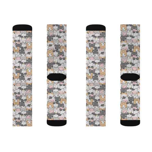 Group Cat Sublimation Woman Socks