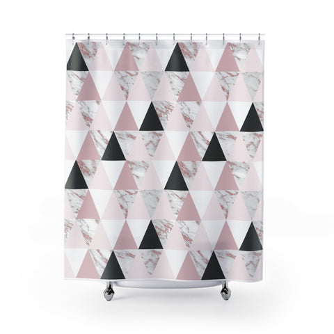 Triangle Marble Shower Curtains