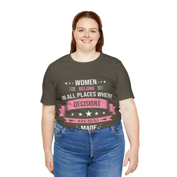 "Women Belong IN All Palaces Where Decisions Are Being Made" Plus Size Woman Jersey Short Sleeve Tee T-Shirt