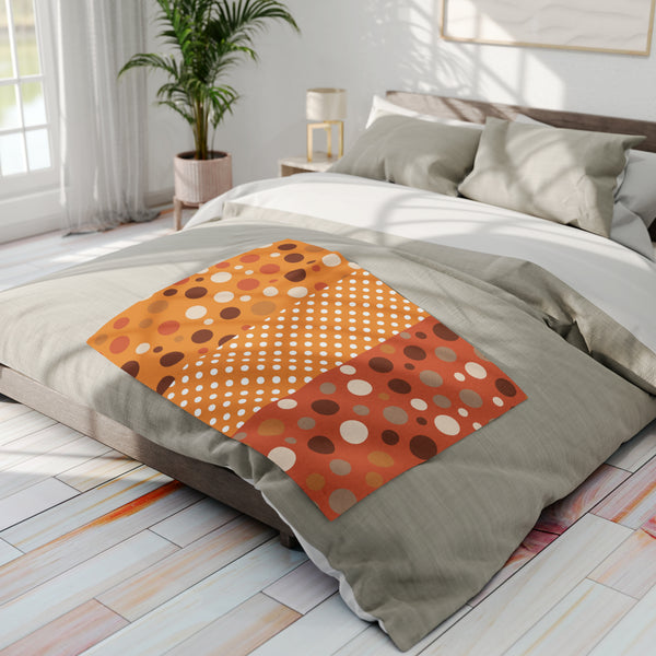 Large Warm Color Polka Dots Arctic Fleece Throw Blanket