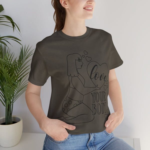 Body Positive Plus Size Woman Jersey Short Sleeve Tee T-Shirt