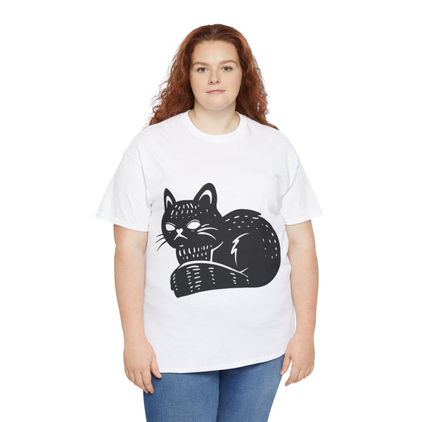 "Black Cat" Plus Size Women Heavy Cotton Tee T-Shirt