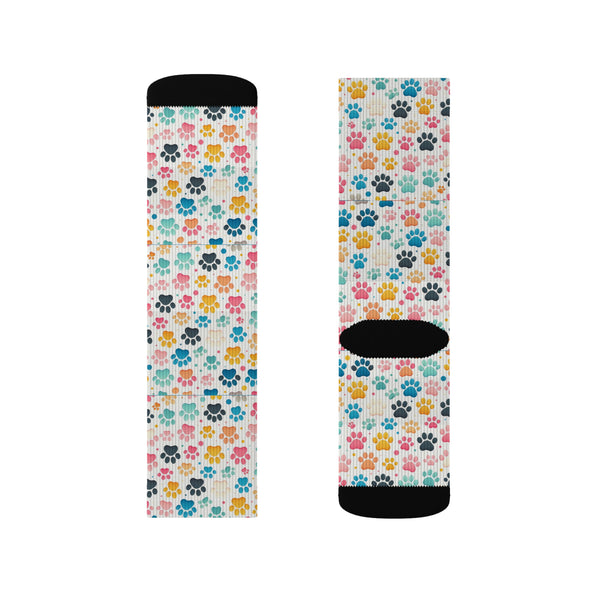 Dog Paw Print Sublimation Woman Socks