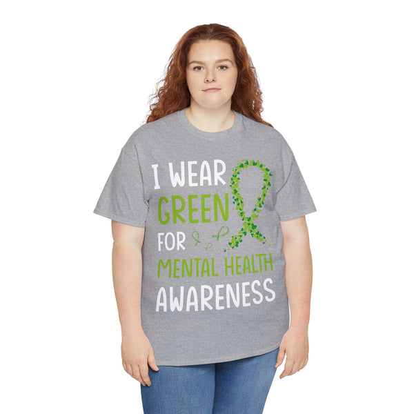 "Mental Health Awareness" Woman Crewneck T-Shirt: Focus on the Good - Unisex Heavy Cotton Tee