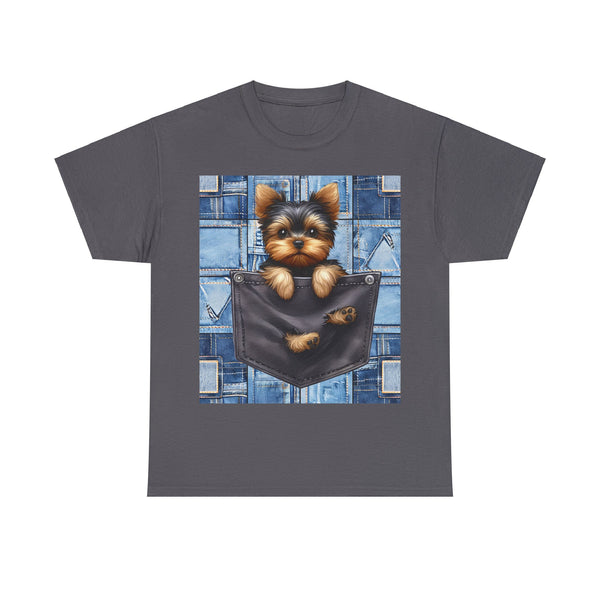 "Denim Dog Patch" Plus Size Women Heavy Cotton Tee T-shirt