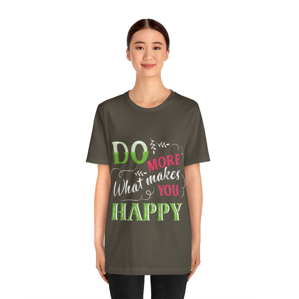 "Do More What Makes You Happy" Plus Size Woman Jersey Short Sleeve Tee T-Shirt