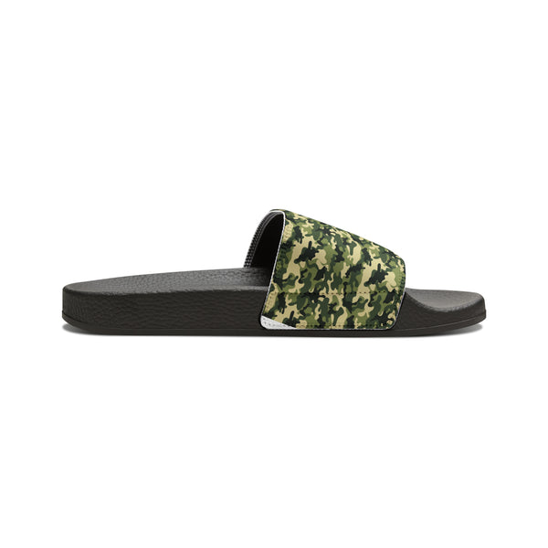 Green Camo Women's PU Slide Sandals Shoes