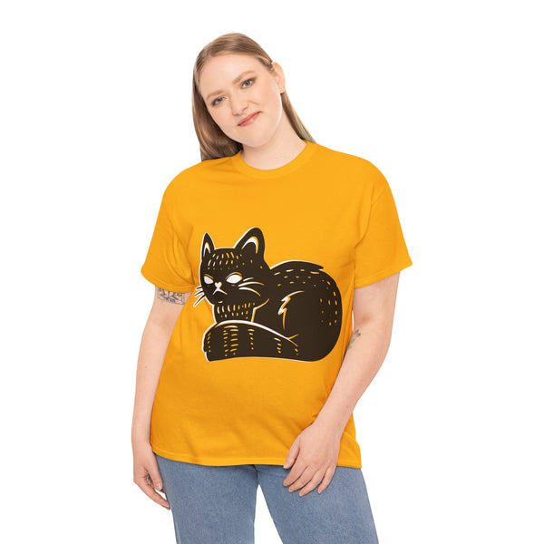 "Black Cat" Plus Size Women Heavy Cotton Tee T-Shirt