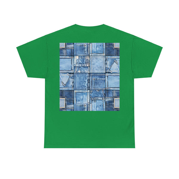 "Denim Dog Patch" Plus Size Women Heavy Cotton Tee T-shirt