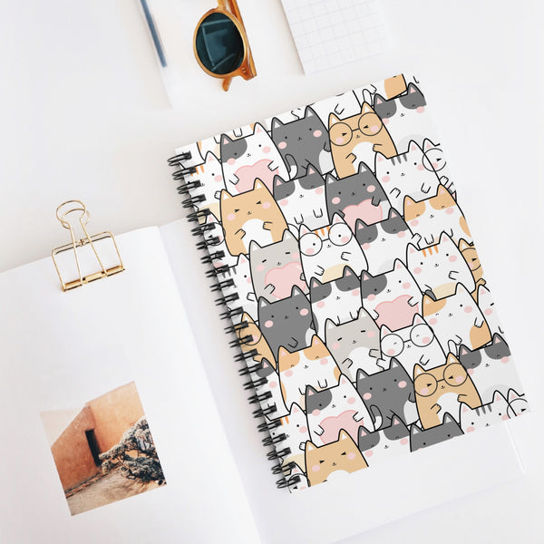 Group Cats Spiral Notebook - Ruled Line