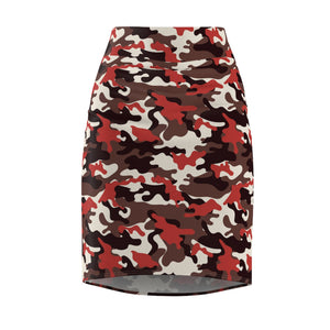 Red Camo Women's Pencil Skirt