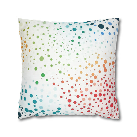 White Polka Dots Spun Polyester Square Pillowcase