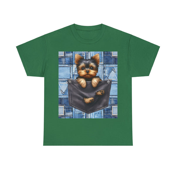 "Denim Dog Patch" Plus Size Women Heavy Cotton Tee T-shirt