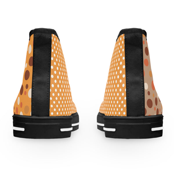 Warm Color Polka Dots Women's High Top Sneakers