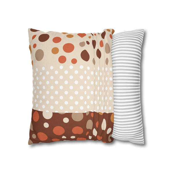 Warm Color Polka Dots Spun Polyester Square Throw Pillowcase