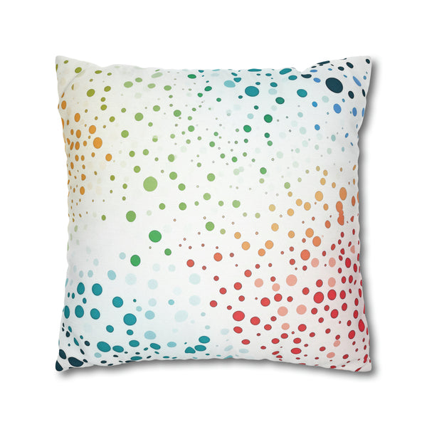 White Polka Dots Spun Polyester Square Pillowcase