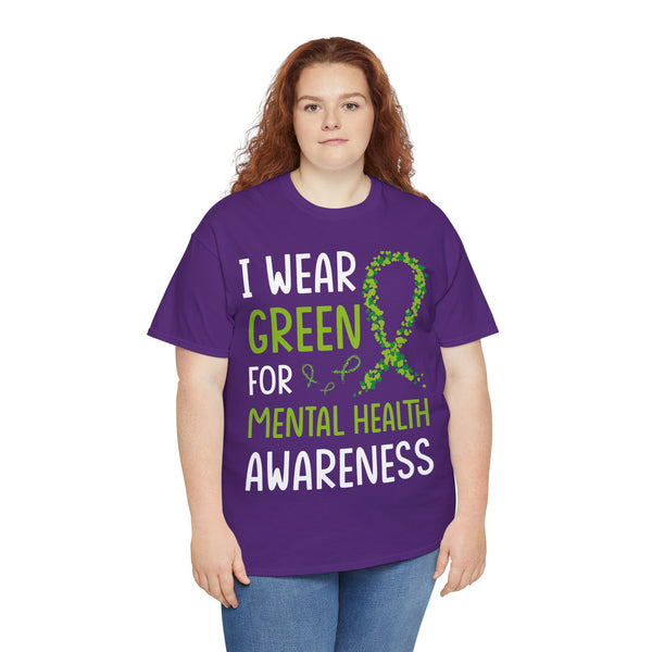 "Mental Health Awareness" Woman Crewneck T-Shirt: Focus on the Good - Unisex Heavy Cotton Tee