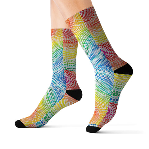Rainbow Swirl Sublimation Woman Socks