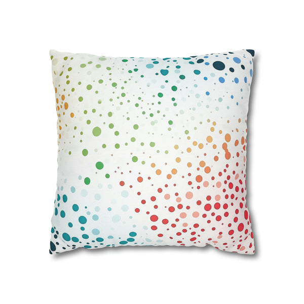 White Polka Dots Spun Polyester Square Pillowcase