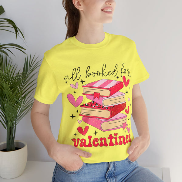 "All books for Valentines"- Woman's Jersey Short Sleeve Tee