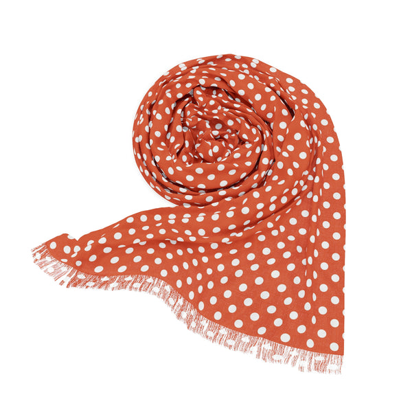 Orange Polka Dot Light Scarf