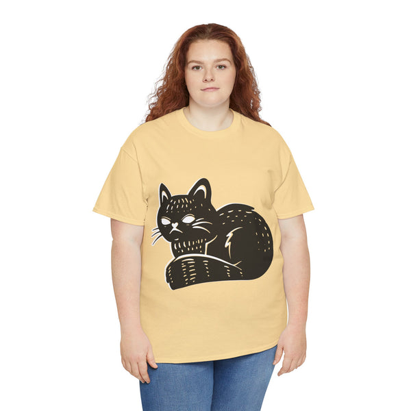"Black Cat" Plus Size Women Heavy Cotton Tee T-Shirt