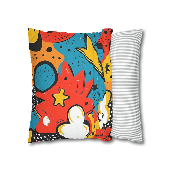 Cartoon Spun Polyester Square Pillowcase