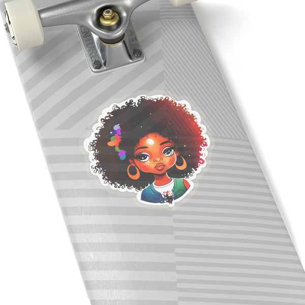 Afro-haired Girl Kiss-Cut Stickers