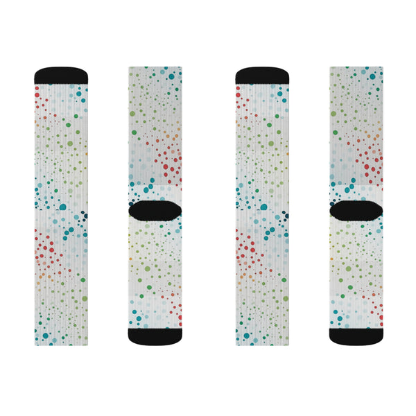 White Polka Dots Sublimation Woman Socks