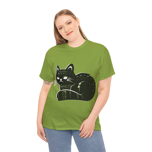 "Black Cat" Plus Size Women Heavy Cotton Tee T-Shirt
