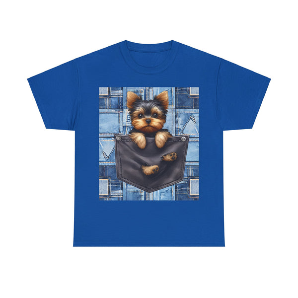 "Denim Dog Patch" Plus Size Women Heavy Cotton Tee T-shirt