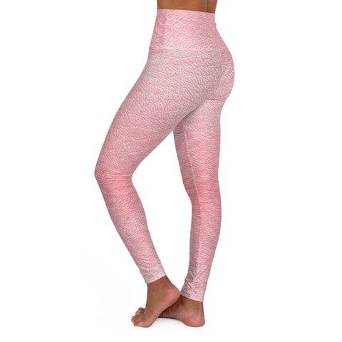 Pink Faux Leather High Waisted Yoga Leggings