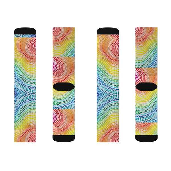 Rainbow Swirl Sublimation Woman Socks