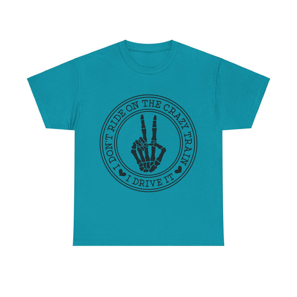 Ride the Train Women Heavy Cotton Tee T-Shirt