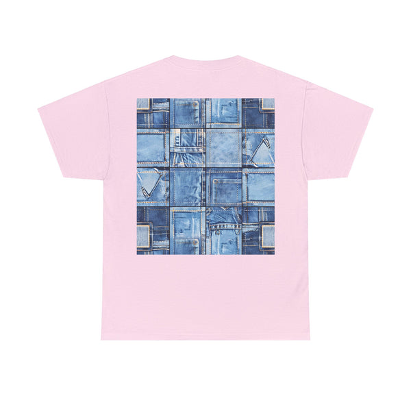 "Denim Dog Patch" Plus Size Women Heavy Cotton Tee T-shirt