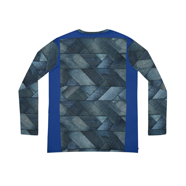 Denim Print Women's Long Sleeve V-neck Shirt