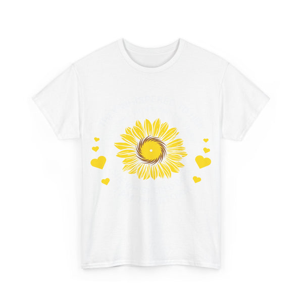 "They Whispered To Her" Woman Crewneck T-Shirt: Focus on the Good - Unisex Heavy Cotton Tee
