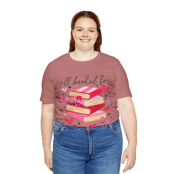"All books for Valentines"- Woman's Jersey Short Sleeve Tee