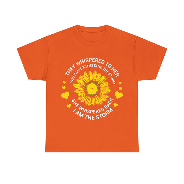 "They Whispered To Her" Woman Crewneck T-Shirt: Focus on the Good - Unisex Heavy Cotton Tee